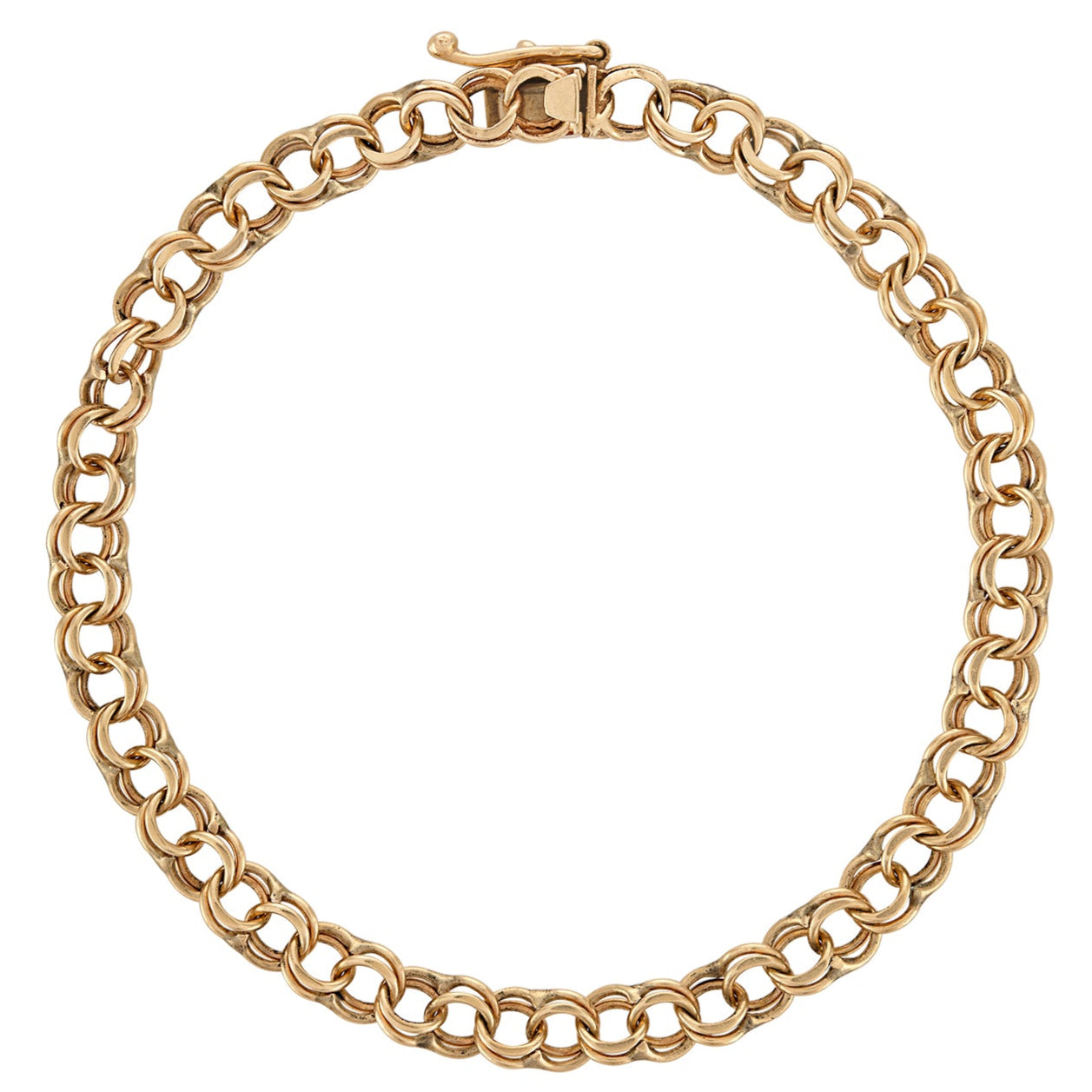 Vintage Double Link 14k Gold Bracelet